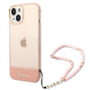 Guess GUHCP14MHGCOHP iPhone 14 Plus / 15 Plus 6.7" różowy/pink hardcase Translucent Pearl Strap