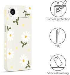 Etui Pnakqil Etui iPhone 17 Air, jasne silikonowe, kwiaty stokrotki pastel look pudełko