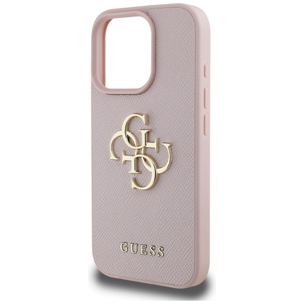 Etui Guess Grained Big 4G Logo Small Classic Logo do iPhone 16 Pro różowy