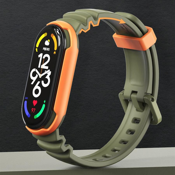 TECH-PROTECT ICONBAND HYBRID XIAOMI MI SMART BAND 5 / 6 / 6 NFC / 7 ARMY GREEN/ORANGE