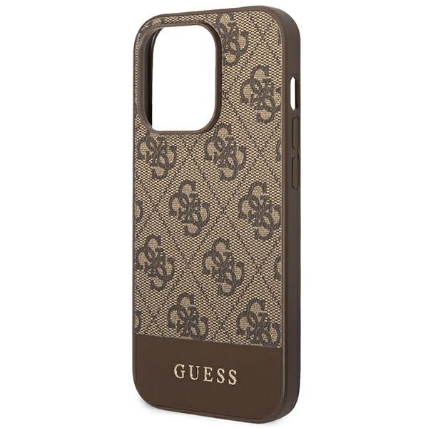 Guess GUHCP14LG4GLBR iPhone 14 Pro6,1" brązowy/brown hard case 4G Stripe Collection