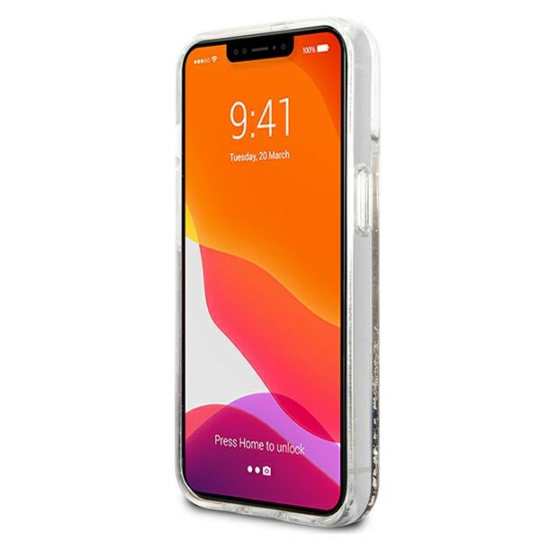 Guess GUHCP13SLGPEGO iPhone 13 mini 5,4"złoty/gold hardcase Peony Liquid Glitter