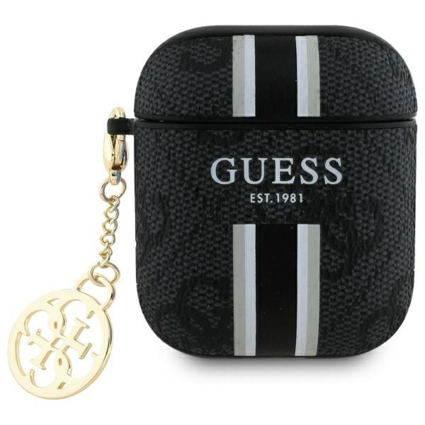 Guess GUA2P4RPSK AirPods 1/2 cover       czarny/black 4G Printed Stripes Charm