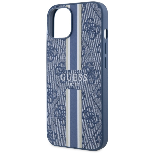 Guess GUHMP14MP4RPSB iPhone 14 Plus/ 15 Plus 6.7" niebieski/blue hardcase 4G Printed Stripes MagSafe