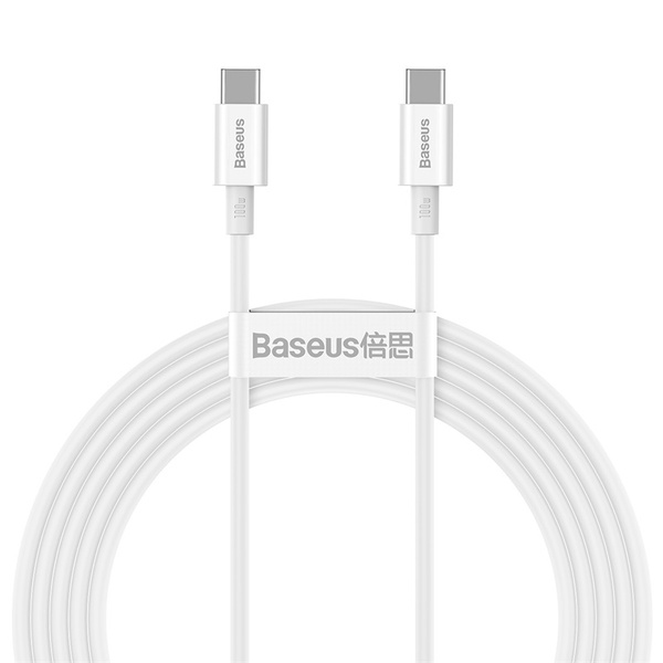 Baseus kabel Superior PD USB-C - USB-C 2,0m biały 100W