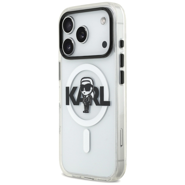 Etui Karl Lagerfeld IML Karl Sketch Logo MagSafe do iPhone 17 Pro przezroczysty
