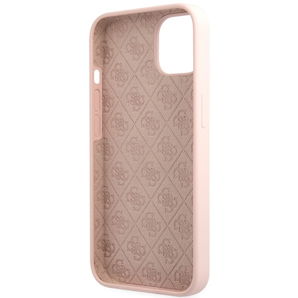 GUESS GUHCP13MLSLMGGLP IPHONE 13/14/15 6.1 "LIGHT PINK / LIGHT PINK HARDCASE SILICONE SCRIPT GOLD LOGO