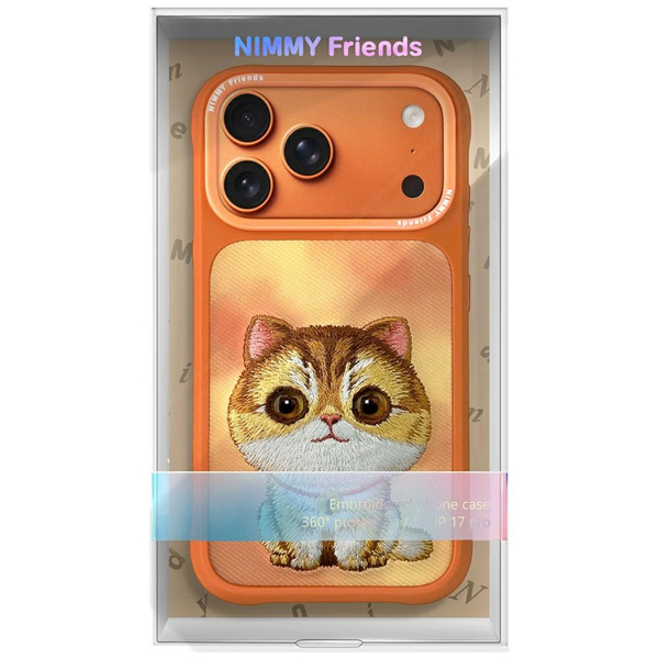 Etui Nimmy Big Eyed Pet 2.0 Cat do       iPhone 17 Pro Max pomarańczowy