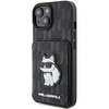 Karl Lagerfeld Saffiano Cardslots and Stand Monogram Choupette case for iPhone 15 - black
