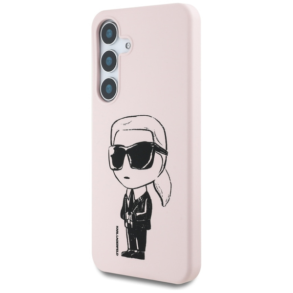 Etui Karl Lagerfeld Silicone Graffiti    Ikonik Printed Logo MagSafe do Samsung Galaxy S25 różowy