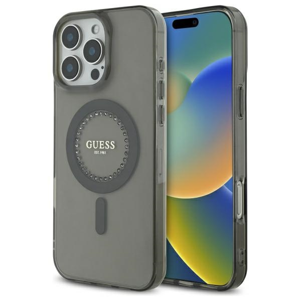 Guess GUHMP16XPFTDTEK iPhone 16 Pro Max 6.9" czarny/black hardcase IML Rhinestones MagSafe