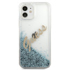 Guess GUHCP12SGLVSBL iPhone 12 mini5,4" niebieski/blue hardcase Glitter Vintage Script