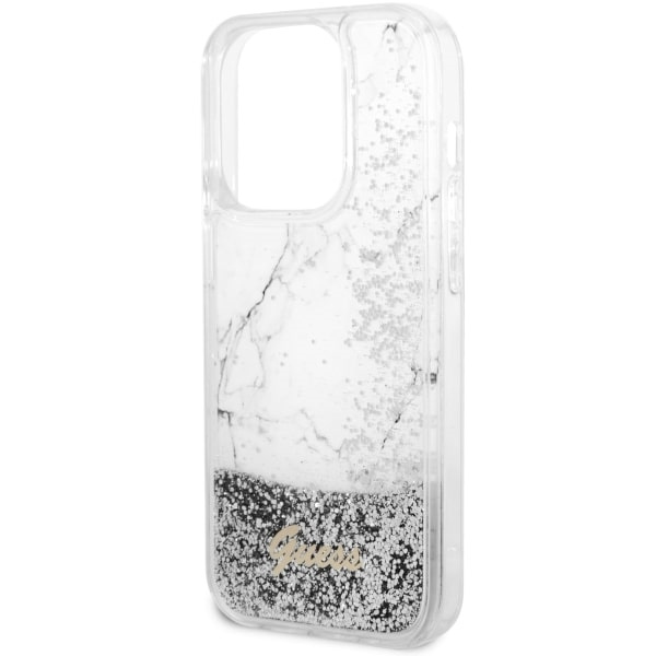 Guess GUHCP14LLCSGSGH iPhone 14 Pro 6.1"biały/white hardcase Liquid Glitter Marble