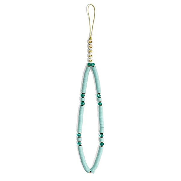 Guess zawieszka GUSTPEARP Phone Strapniebieski/blue Heishi Beads
