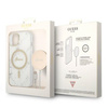 Zestaw Guess GUBPP14MHMEACSH Case+ Charger iPhone 14 Plus / 15 Plus 6.7" biały/white hard case Marble MagSafe