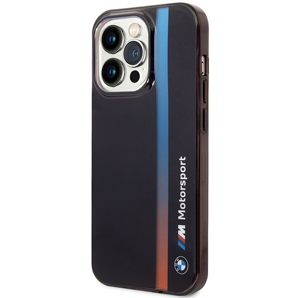 Etui BMW IML Tricolor Stripe na iPhone 14 Pro - czarne
