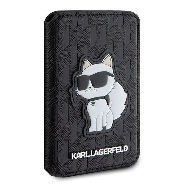 KARL LAGERFELD KLWMSPSAKHCK WALLET CARD SLOT SAFANIANO MONOGRAM CHUPETTE MAGSAFE CZARNY/BLACK