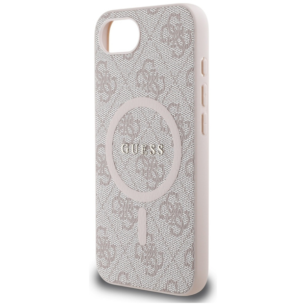 Etui Guess 4G Ring Classic Logo MagSafe  do iPhone 16e różowy