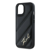 KARL LAGERFELD KLHCP13MPQDSMGK IPHONE 13 6.1" BLACK/BLACK HARDCASE DIAGONAL QUILTED SCRIPT
