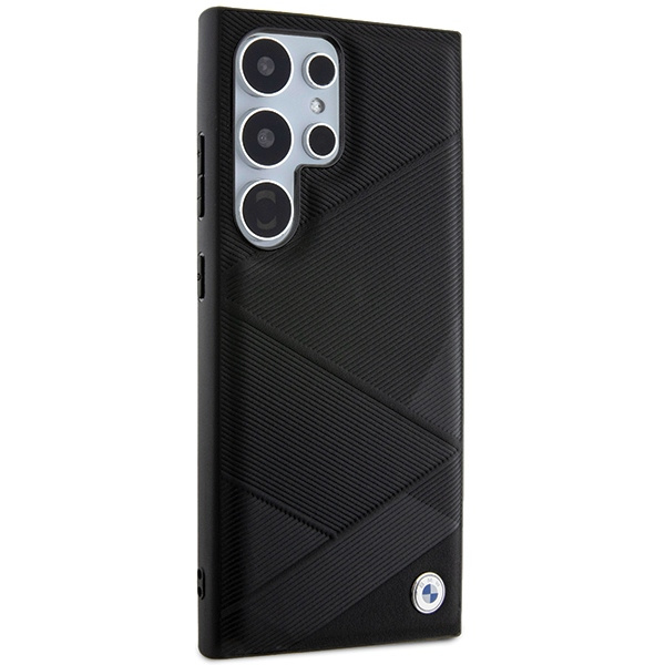Etui BMW Signature Leather Crossing Lines Pattern na Samsung Galaxy S24 Ultra - czarne
