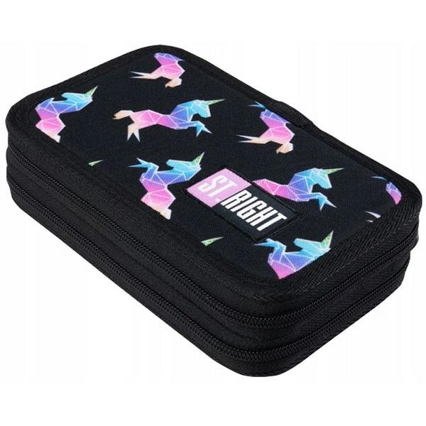 Piórnik Podwójny z WyposażeniemStright PC-04 tęczowe jednorożce/rainbow unicorns