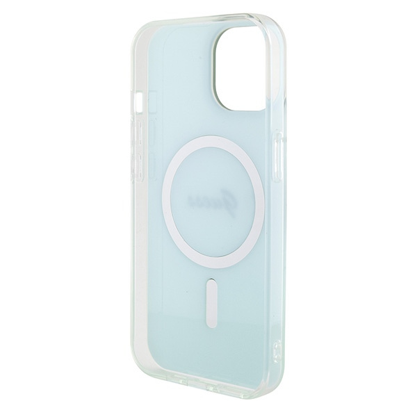 Guess GUHMP15SHITSQ iPhone 15 / 14 / 13 6.1" turkusowy/turquoise hardcase IML Iridescent MagSafe