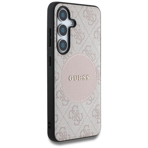 Etui Guess 4G Round Patch Classic Logo   MagSafe do Samsung Galaxy S25+ różowy