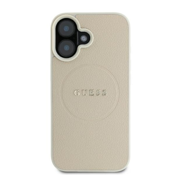 Guess GUHMP16SPGHSMME iPhone 166.1" beżowy/beige hardcase Grained Ring MagSafe