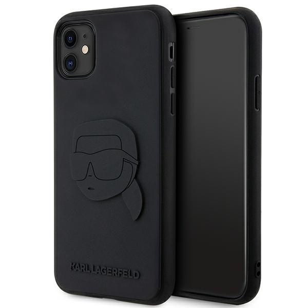 Etui Karl Lagerfeld Rubber Karl Head 3D na iPhone 11 / Xr - czarne