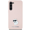 Karl Lagerfeld Silicone Choupette Metal Pin case for Samsung Galaxy S23 - pink