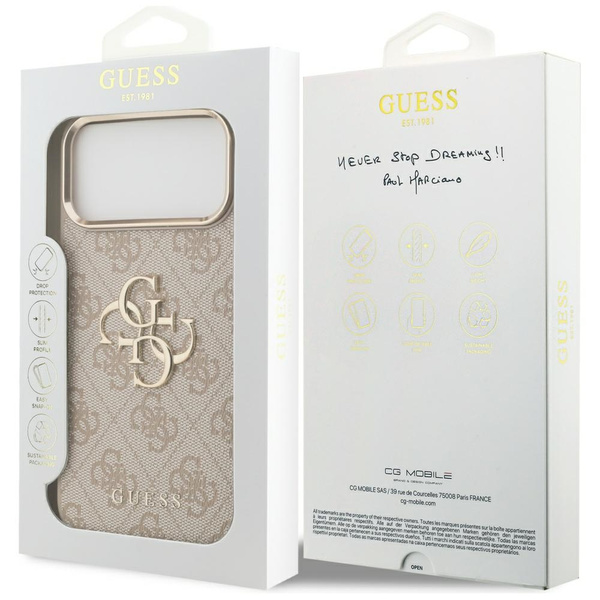 Etui Guess 4G Big 4G Classic Logo do     iPhone 17 Pro Max różowy złoty