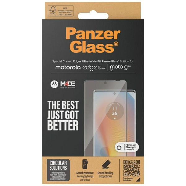 Szkło hartowane PanzerGlass Ultra-Wide   Fit do Motorola Edge 50 Fusion / Moto G85