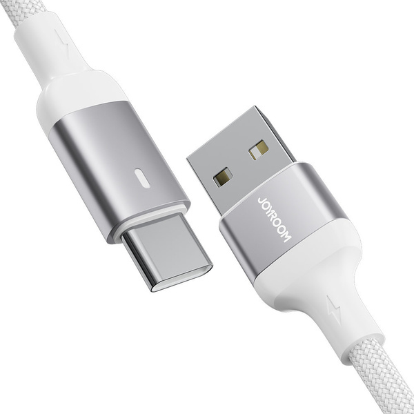 Joyroom kabel USB - USB C 3A do szybkiego ładowania i transferu danych A10 Series 3 m biały (S-UC027A10)