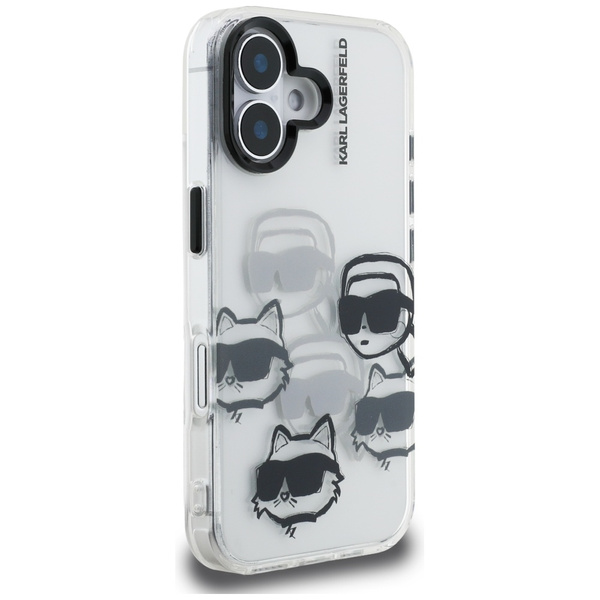 Etui Karl Lagerfeld IML Multi K&C Head   Pattern do iPhone 16 przezroczysty