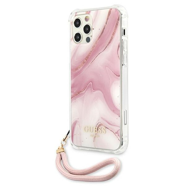 Guess GUHCP12MKSMAPI iPhone 12/12 Pro6,1" różowy/pink hardcase Marble Collection