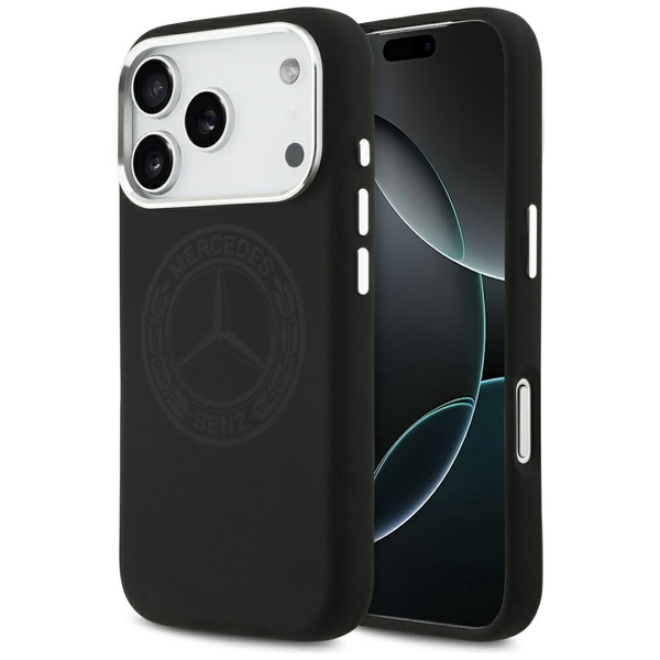 Etui Mercedes Silicone Vintage Logo      MagSafe do iPhone 17 Pro czarny