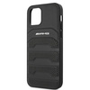 Etui AMG Leather Debossed Lines na iPhone 12 mini - czarne