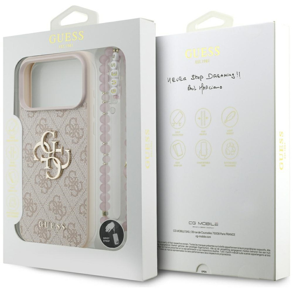 Etui Guess 4G Strap 4G Classic Logo do   iPhone 17 Pro Max różowy