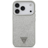 Etui Guess Glitter Triangle Logo MagSafe do iPhone 17 Pro srebrny