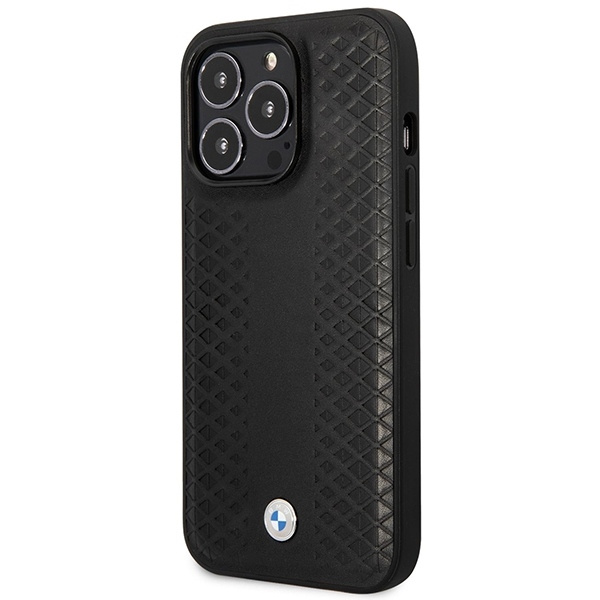 Etui BMW Leather Diamond Pattern MagSafe na iPhone 14 Pro - czarne