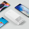 Baseus Bipow powerbank z wyświetlaczem 30000mAh 15W biały (Overseas Edition) + kabel USB-A - Micro USB 0.25m biały (PPBD050202)