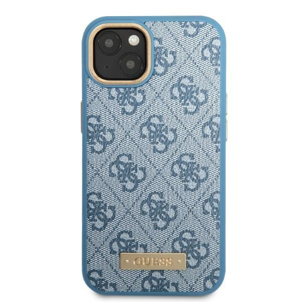 Guess GUHMP13MU4GPRB iPhone 13 / 14 / 156.1" niebieski/blue hard case 4G Logo Plate MagSafe
