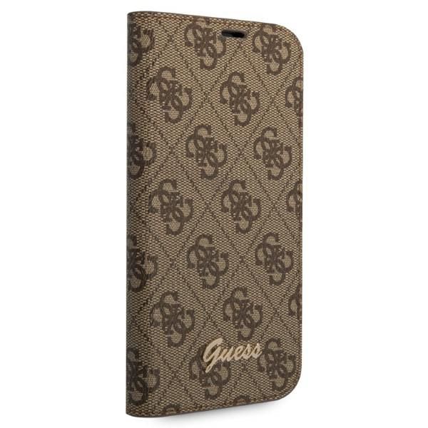Guess GUBKP14LHG4SHW iPhone 14 Pro6,1" brązowy/brown book 4G Vintage Gold Logo