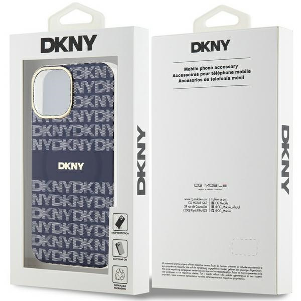 DKNY DKHMP15SHRHSEB iPhone 15 / 14 / 136.1" niebieski/blue hardcase IML Mono & Stripe MagSafe