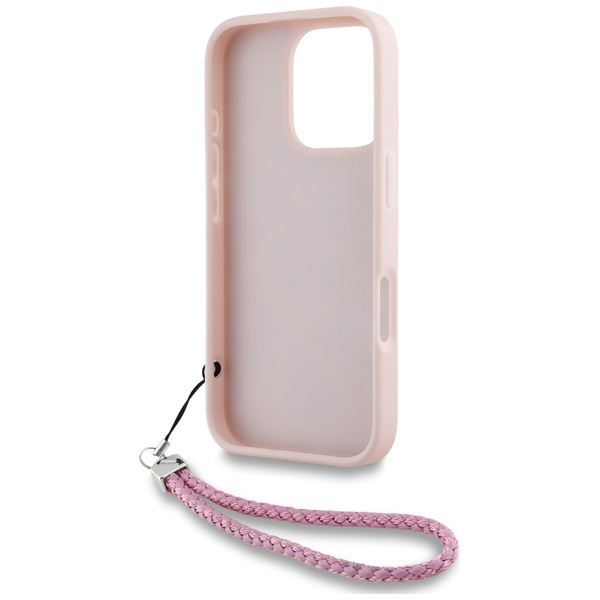Etui Karl Lagerfeld Quilted Initial Logo & Chain Strap do iPhone 16 Pro różowy