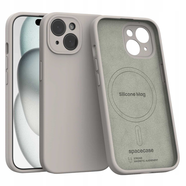Spacecase Etui Silicone Mag iPhone 15 stone