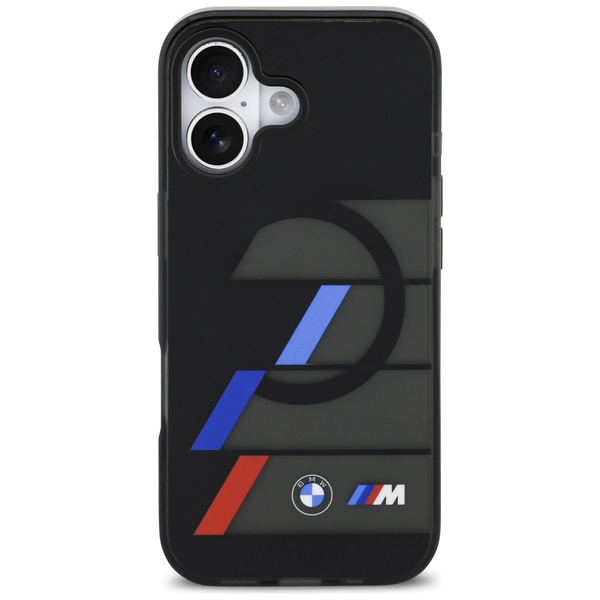 Etui BMW M IML Metal Buttons Tricolor Lines MagSafe do iPhone 17 czarny