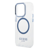 Guess GUHMP14XHTRMB iPhone 14 Pro Max 6,7" niebieski/blue hard case Metal Outline Magsafe
