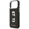 Etui Karl Lagerfeld FW Grained Karl &    Choupette Heads Pins & Logo do iPhone 17 Pro Max czarny