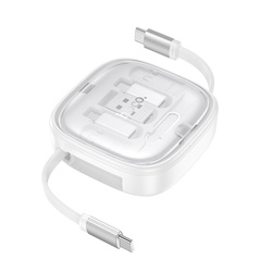 Kabel All-in-one zwijany w zestawie z wymiennymi końcówkami Hoco PD 3A 60W 0,95 m U140 biały